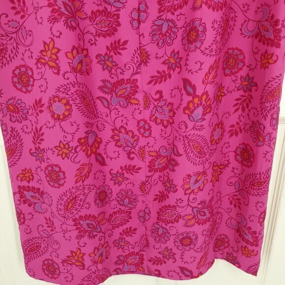 VTG 90s/early 2000s INC Silk Straight Neck Mini Sheath Dress 6 Pink Paisley - Picture 12 of 16